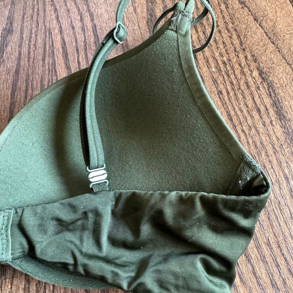 Victorias Secret Very Sexy Push Up Bra Size 32D Olive Green Underwire Multi-Way - Picture 7 of 8